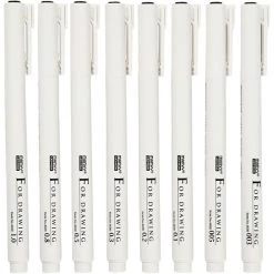 Vente flash 🤩 Creativ Company Stylo Feutre Technique Assortiment De Feutre à Pointe Fine - Noir - 0,03 à 1 Mm - 8 Pcs ✨