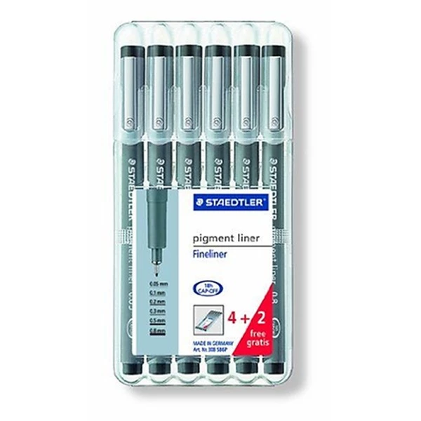 Top 10 🔥 Stylo Feutre Technique Staedtler - Pigment Liner 308 - Etui De 6 Feutres - Plastique Rigide - Contenance 1 - Noir 🌟 3 Top 10 🔥 Stylo Feutre Technique Staedtler - Pigment Liner 308 - Etui De 6 Feutres - Plastique Rigide - Contenance 1 - Noir 🌟