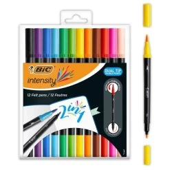 Coupon 💯 Marqueur Calligraphie Feutres D'écriture Bic Intensity - Double Pointe - 12 Pcs 😍