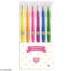 Meilleure affaire 😍 Stylo Gel Assortiment De Stylos Gel Lovely Paper By Djeco - Fluos - 6 Pcs 😉