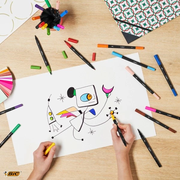 Offres ❤️ Marqueur Calligraphie Feutres D'écriture Bic Intensity - Double Pointe - 6 Pcs 🌟 5 Offres ❤️ Marqueur Calligraphie Feutres D'écriture Bic Intensity - Double Pointe - 6 Pcs 🌟 – Image 3