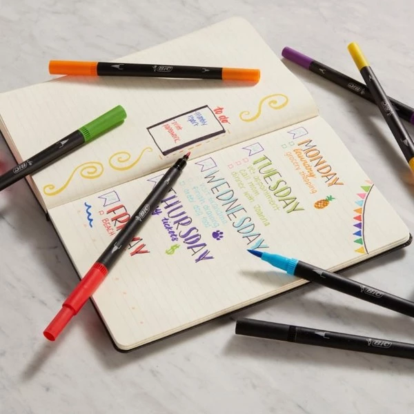 Offres ❤️ Marqueur Calligraphie Feutres D'écriture Bic Intensity - Double Pointe - 6 Pcs 🌟 6 Offres ❤️ Marqueur Calligraphie Feutres D'écriture Bic Intensity - Double Pointe - 6 Pcs 🌟 – Image 4