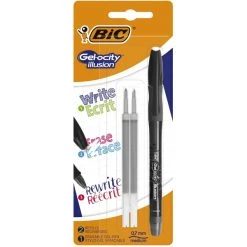 Coupon 🤩 Stylo Effaçable Stylo Bic Gel Ocity Illusion + Recharges - Encre Gel Effaçable - Noir - 3 Pcs 🥰