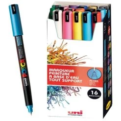 Meilleure vente 🌟 Marqueur Posca Coffret Feutres Posca PC-1MR - Pointe Calibrée Extra Fine - 16 Pcs 🛒
