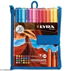 Offres 🎉 Marqueur Calligraphie Pochette De Stylo Feutres LYRA Graduate - Pointe Fine - 24 Couleurs 😍