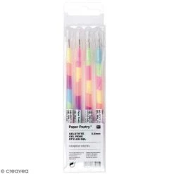 Remise 😉 Rico Design Stylo Roller Gel Stylo Gel Arc-en-Ciel - Paper Poetry - Kit Pastel - 4 Pcs 🥰