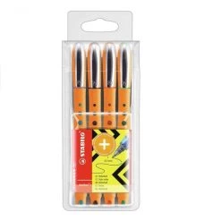 Bon marché 🎁 Stylo Roller Gel STABILO - Stylo Roller "Worker" - Fin - Etui De 4 👏