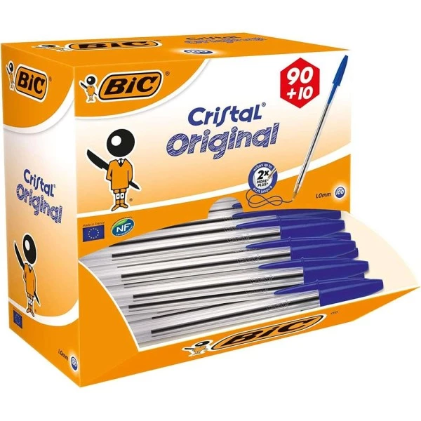 Budget ⭐ Stylo à Bille Cristal Original, Value Pack - Bleu - Bic 😉 3 Budget ⭐ Stylo à Bille Cristal Original, Value Pack - Bleu - Bic 😉