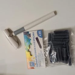 Nouveau 🔔 Le Stylo Plume Grip Schneider En Blanc Et Les Cartouches 🥰