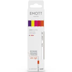Budget 💯 UNI Stylo Feutre Technique Emott - Feutres D'écriture Et De Dessin Pointe Fine - Couleurs Passion - 5 Pcs 🔔