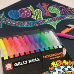 Nouveau 🧨 Stylo Roller Gel Lot De 12 Stylos Gel Moonlight Fluorescent - Sakura 🔔 -Stylo Soldes unnamed file 976